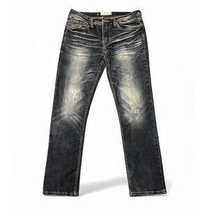 Depart West 31x32 Trouper Mens Jeans Slim Straight Leg Stretch Dark Wash